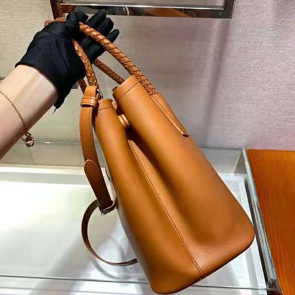 Prada Women Prada Double Medium Leather Handbag-Brown - image 6