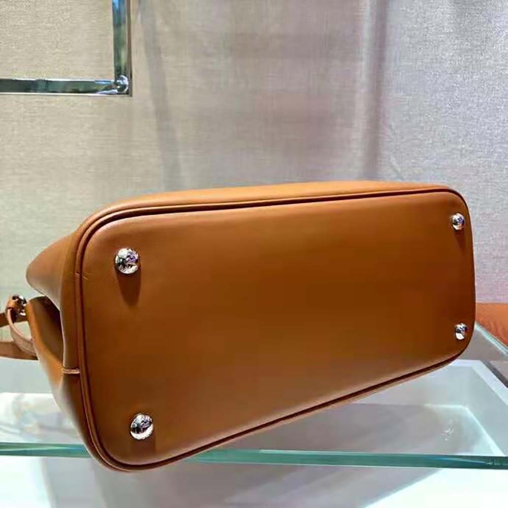 Prada Women Prada Double Medium Leather Handbag-Brown - image 7