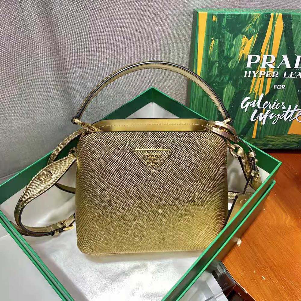 Prada Women Prada Matinee Micro Saffiano Leather Bag-Gold - image 4