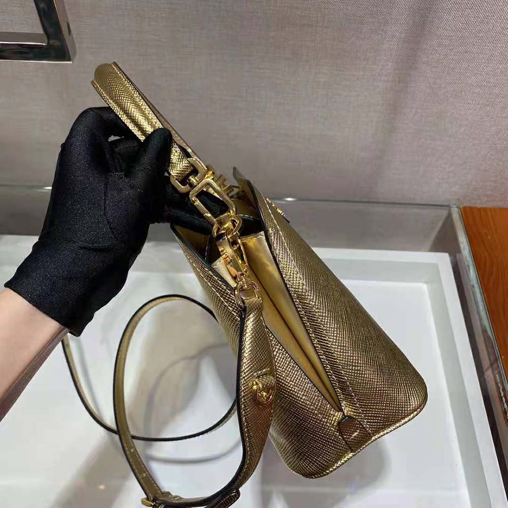 Prada Women Prada Matinee Micro Saffiano Leather Bag-Gold - image 6