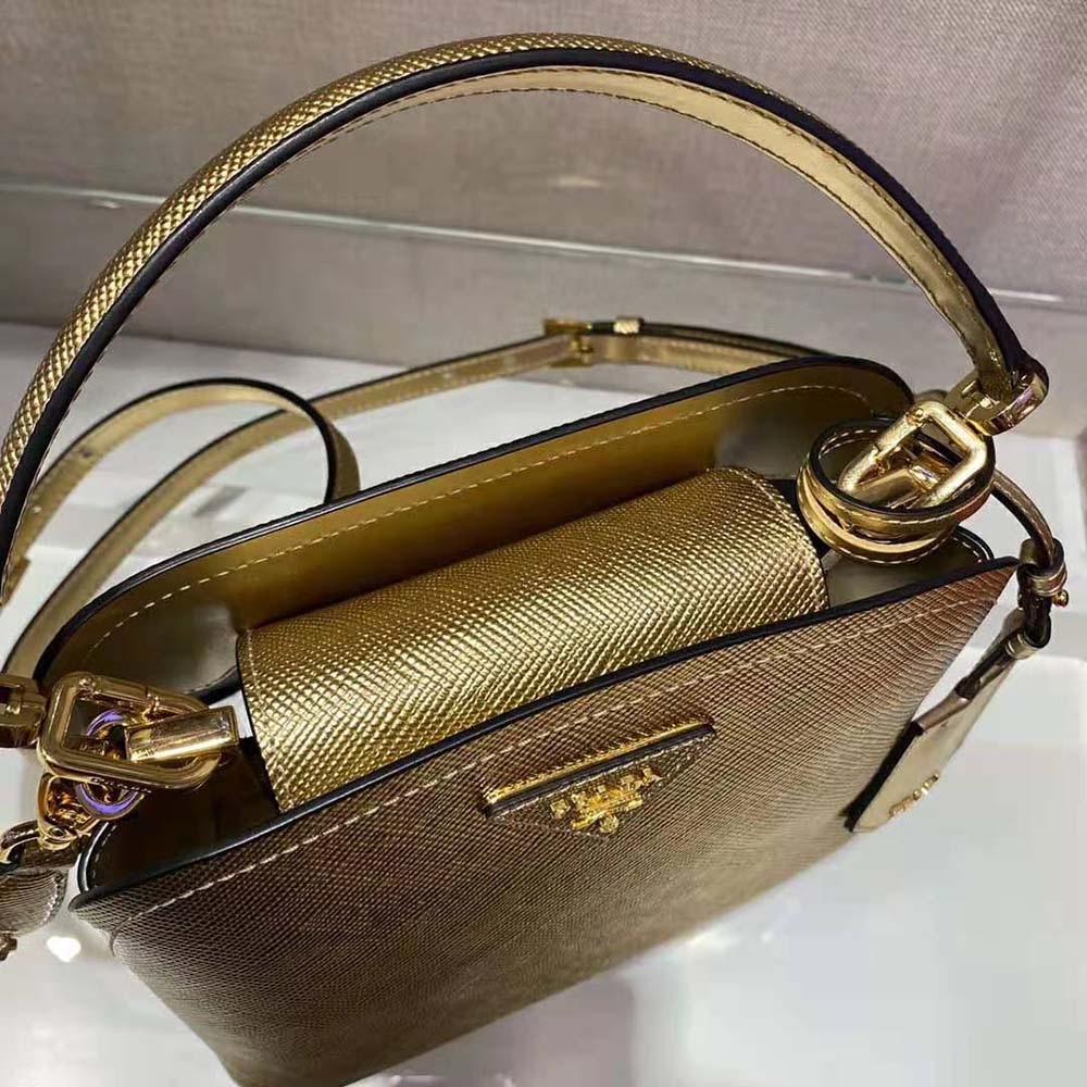 Prada Women Prada Matinee Micro Saffiano Leather Bag-Gold - image 8