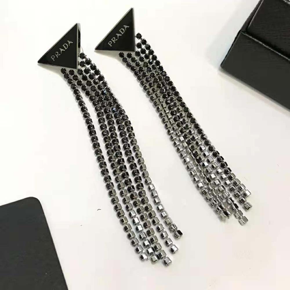 Prada Women Prada Symbole Drop Earrings-Black - image 5