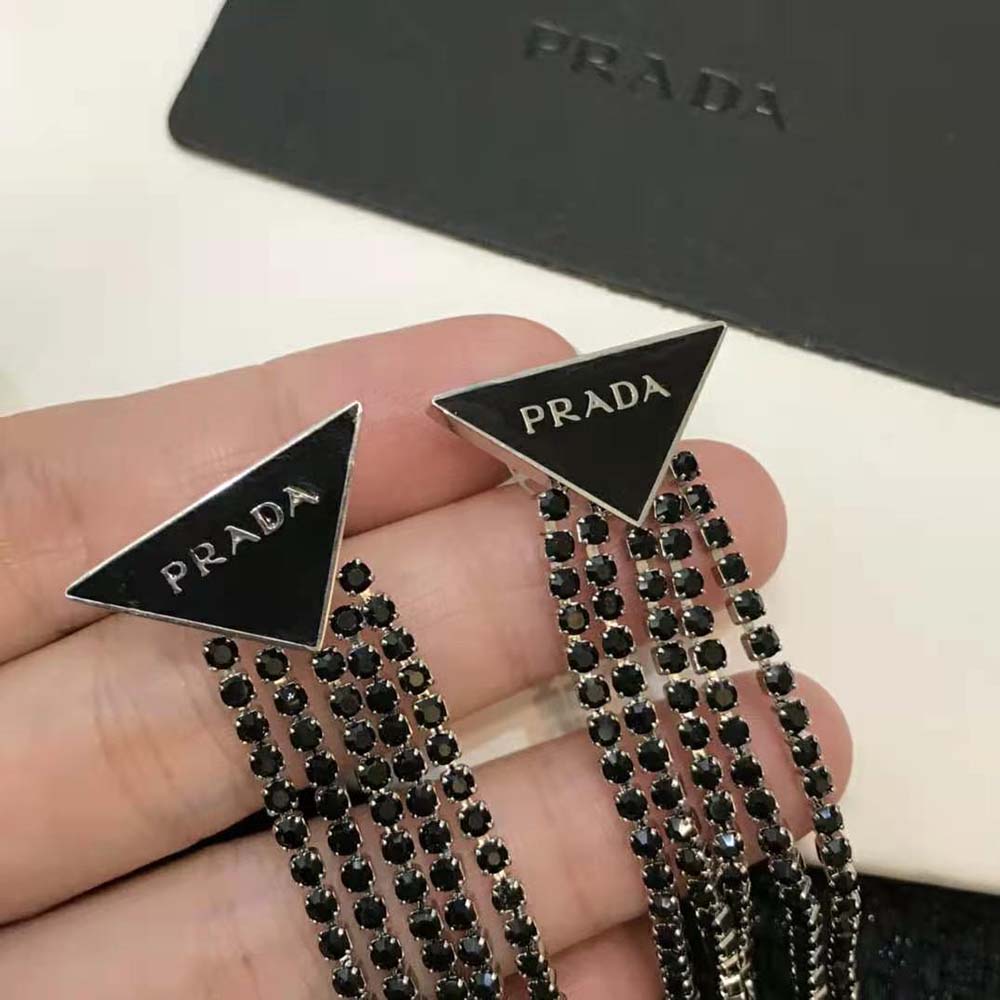 Prada Women Prada Symbole Drop Earrings-Black - image 7