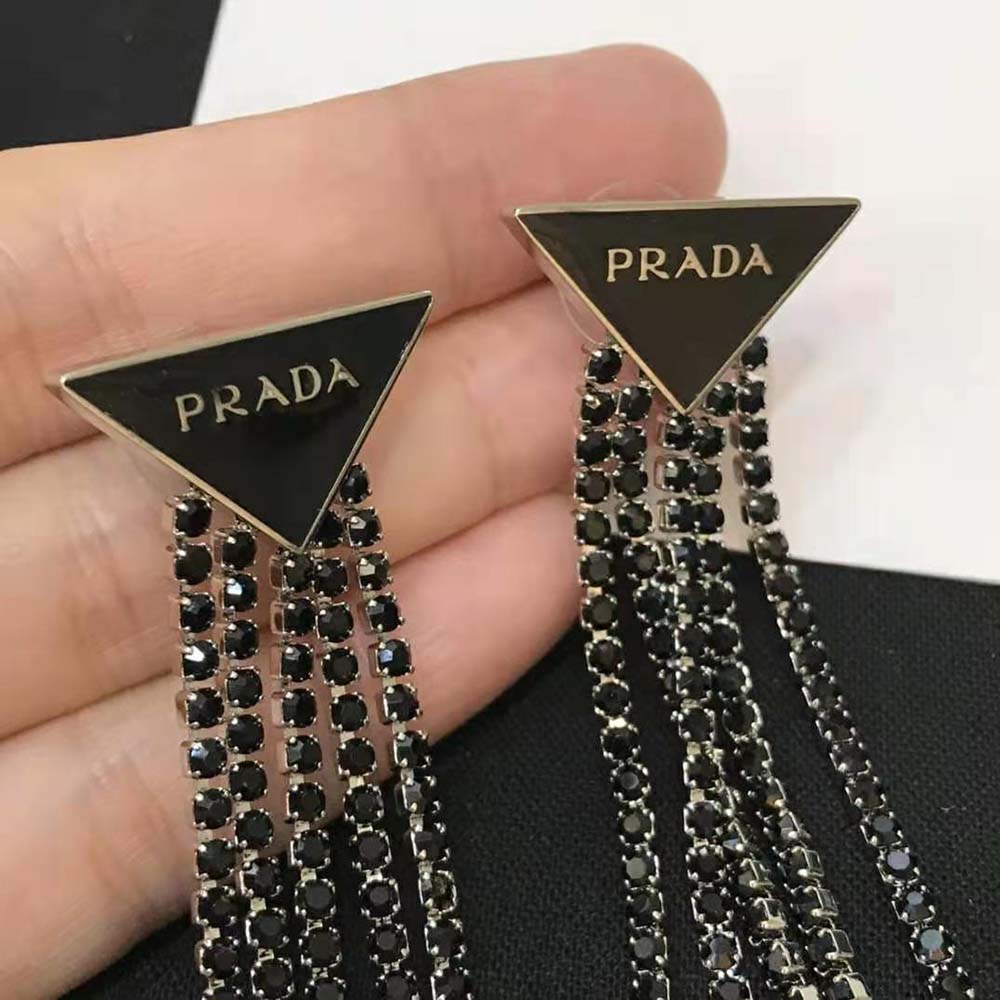 Prada Women Prada Symbole Drop Earrings-Black - image 6