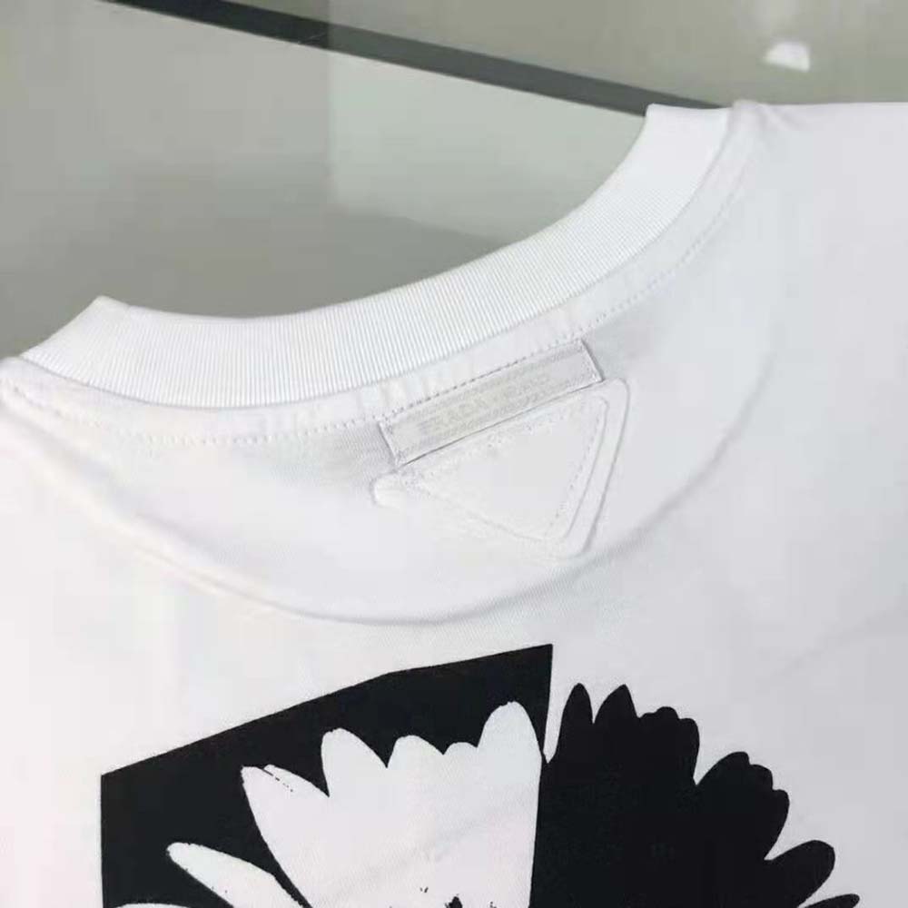 Prada Women Printed Jersey T-shirt-White - image 5