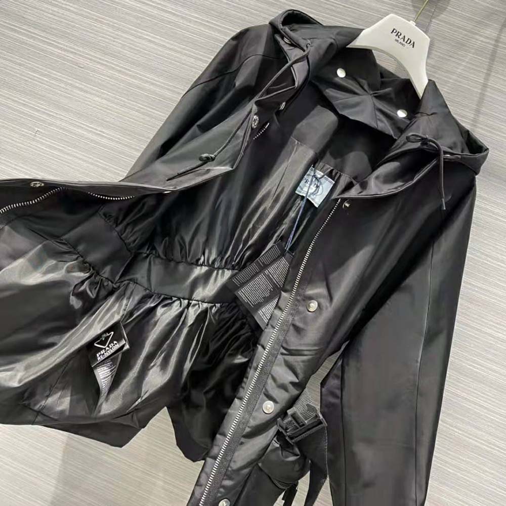Prada Women Re-Nylon Gabardine Blouson Jacket-Black - image 4