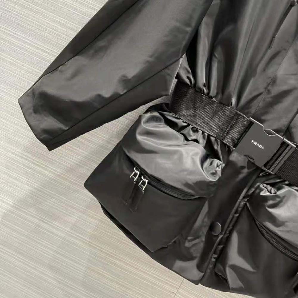 Prada Women Re-Nylon Gabardine Blouson Jacket-Black - image 9