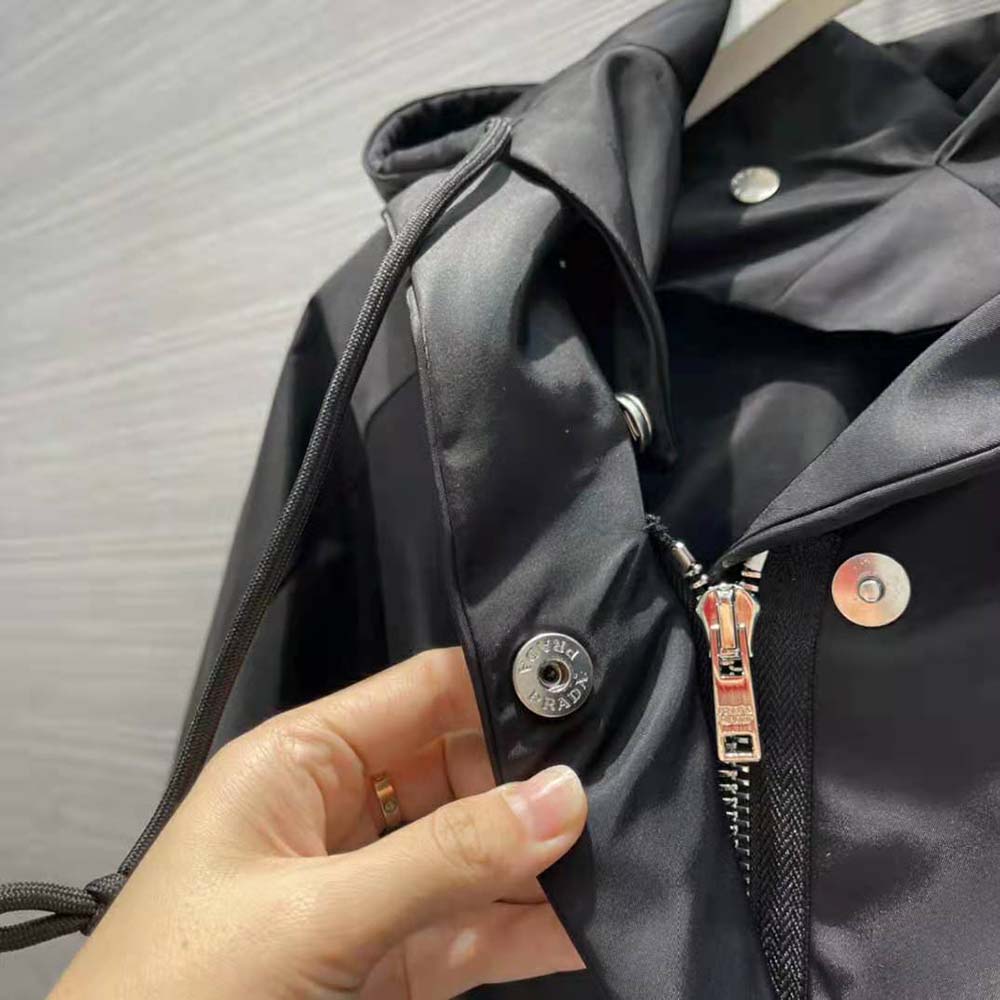 Prada Women Re-Nylon Gabardine Blouson Jacket-Black - image 8