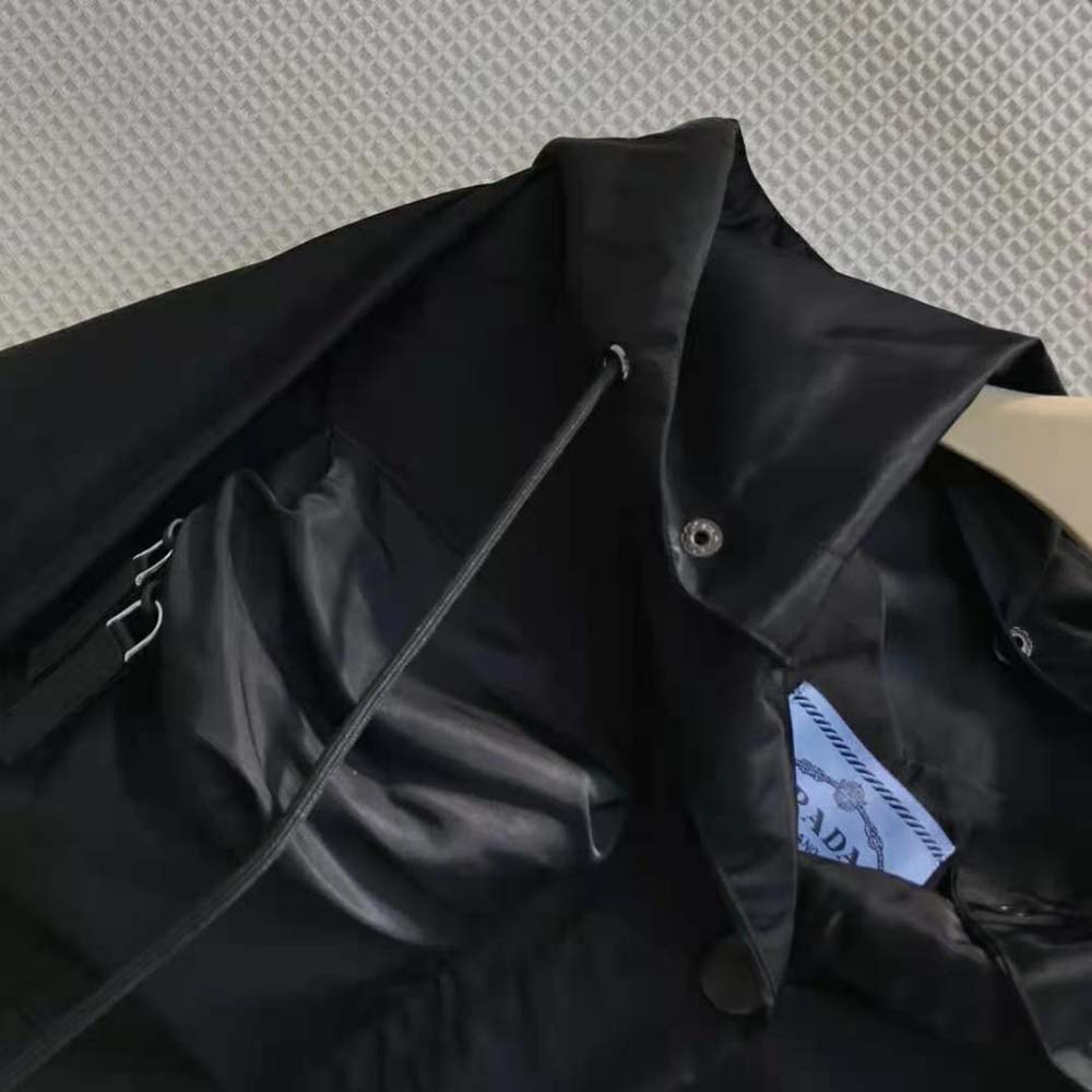 Prada Women Re-Nylon Gabardine Hooded Blouson Jacket-Black - image 4
