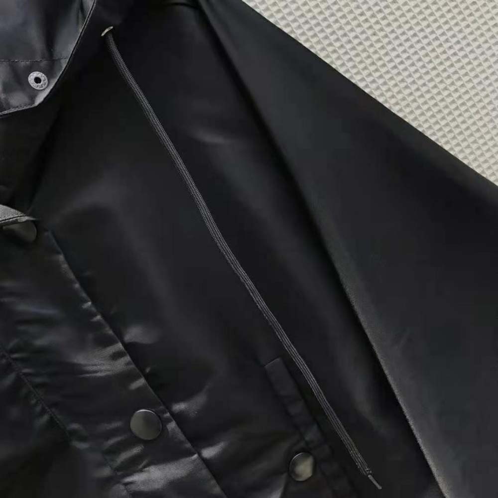 Prada Women Re-Nylon Gabardine Hooded Blouson Jacket-Black - image 9