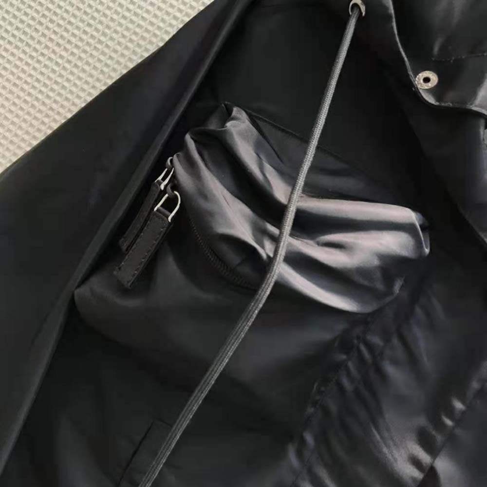 Prada Women Re-Nylon Gabardine Hooded Blouson Jacket-Black - image 8