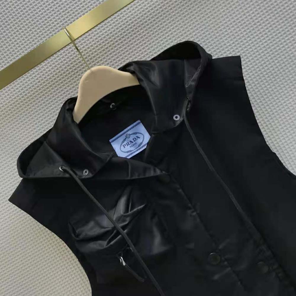 Prada Women Re-Nylon Gabardine Oversized Vest-Black - image 5