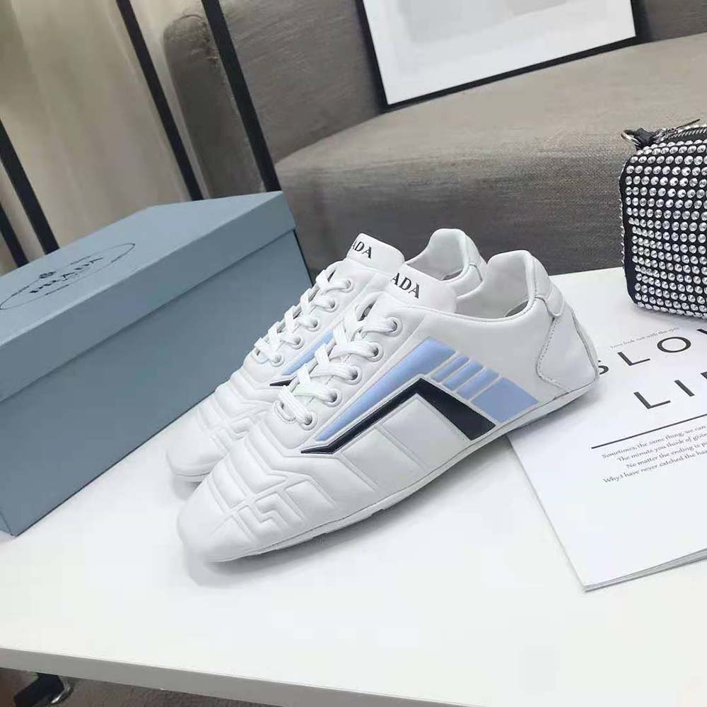 Prada Women Rev Leather Sneakers-White - image 6