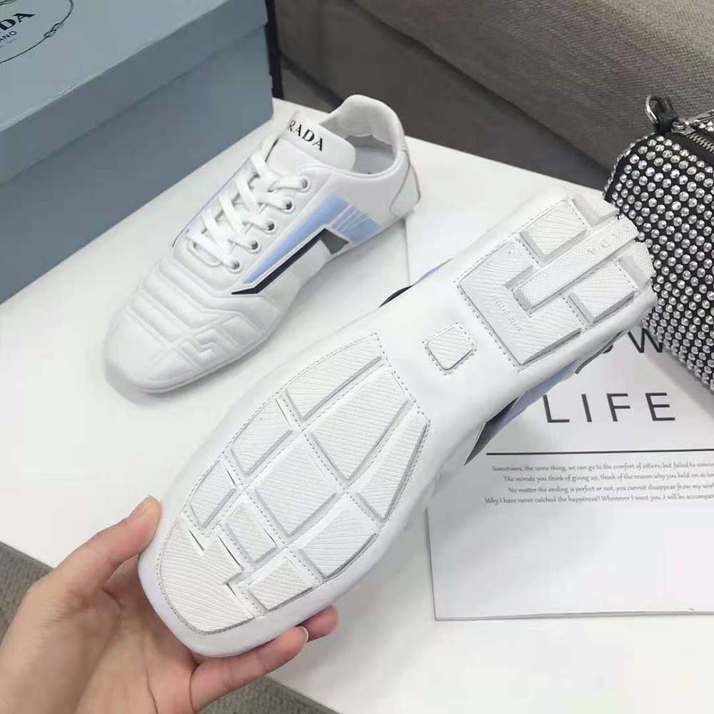 Prada Women Rev Leather Sneakers-White - image 9