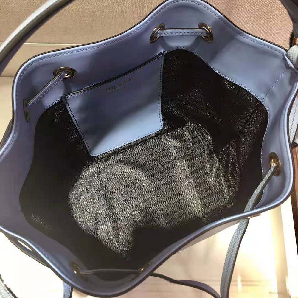 Prada Women Saffiano Leather Bucket Bag-Blue - image 8