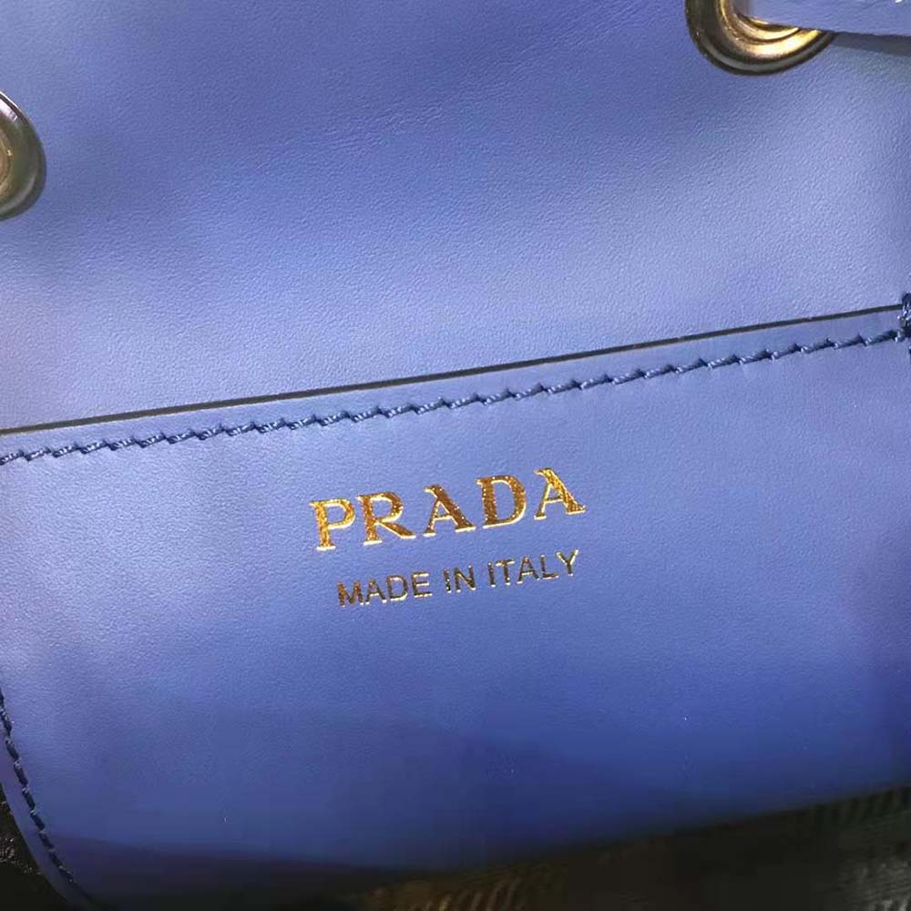 Prada Women Saffiano Leather Bucket Bag-Navy - image 9