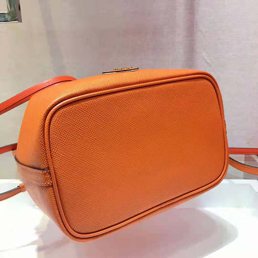 Prada Women Saffiano Leather Bucket Bag-Orange - image 6