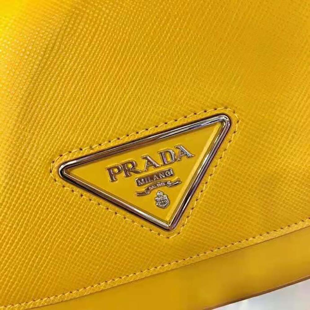 Prada Women Saffiano Leather Prada Ldentity Shoulder Bag-Yellow - image 8