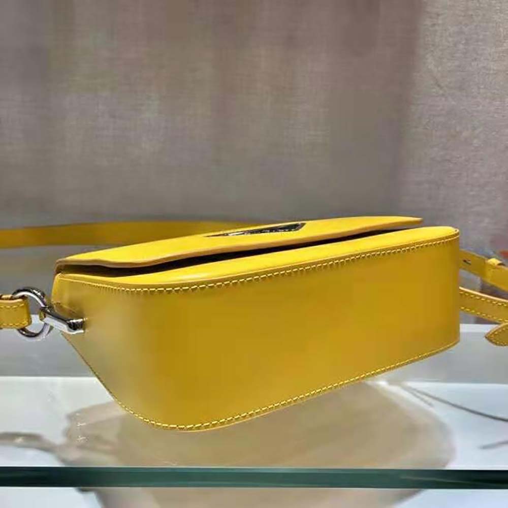 Prada Women Saffiano Leather Prada Ldentity Shoulder Bag-Yellow - image 6