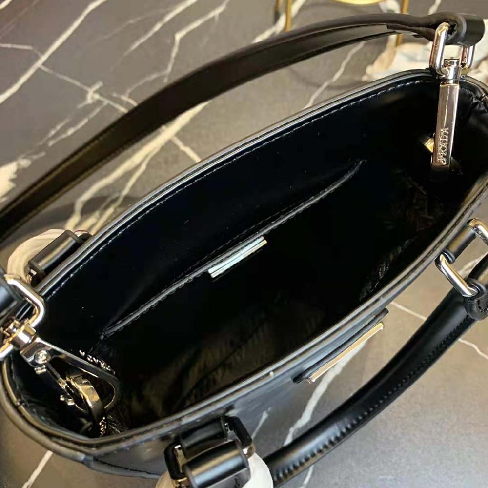 Prada Women Small Brushed Leather Tote-Black - image 6