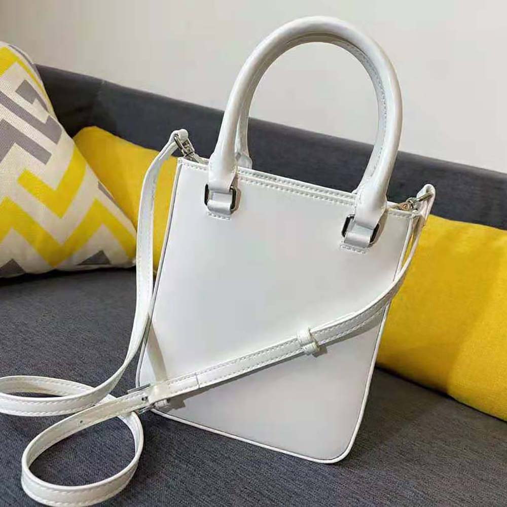 Prada Women Small Brushed Leather Tote-White - image 5