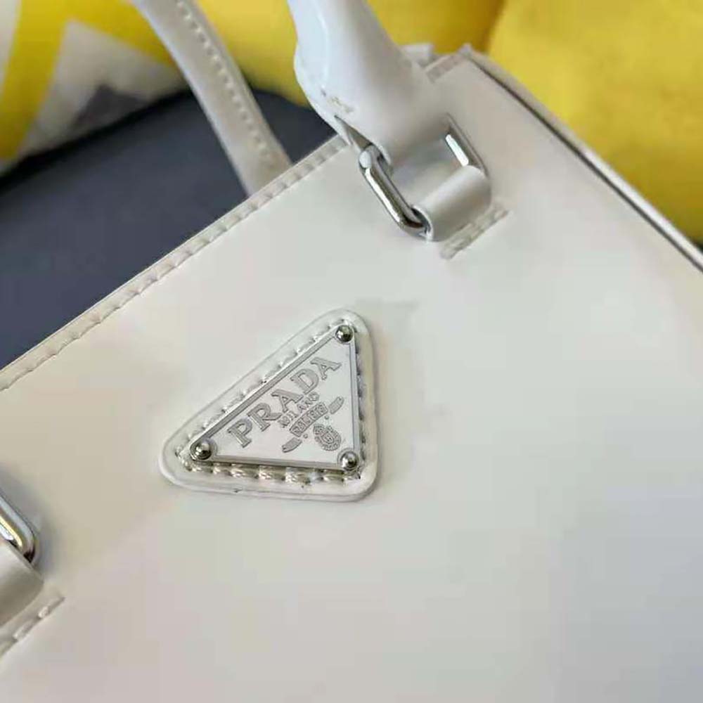 Prada Women Small Brushed Leather Tote-White - image 7