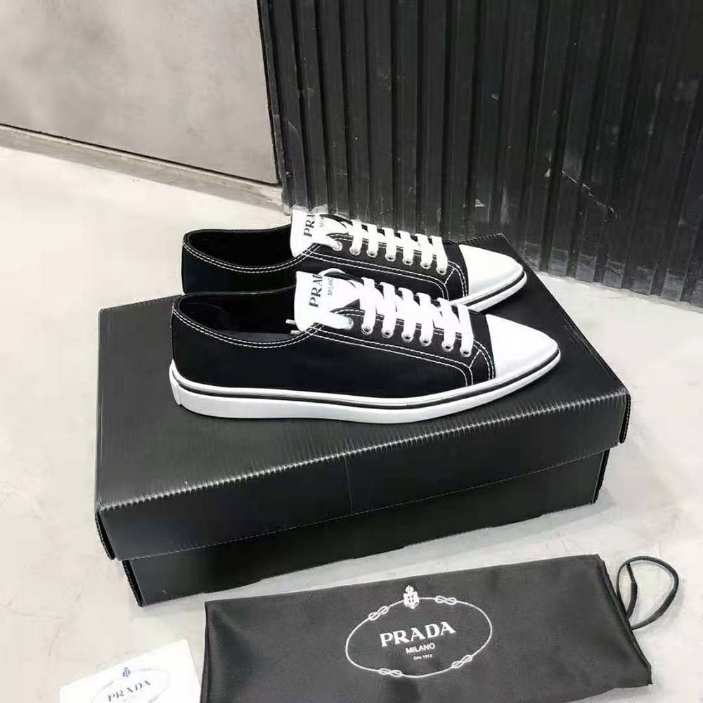 Top view of Prada Women Synthesis Sneakers highlighting lace-up closure and silhouette