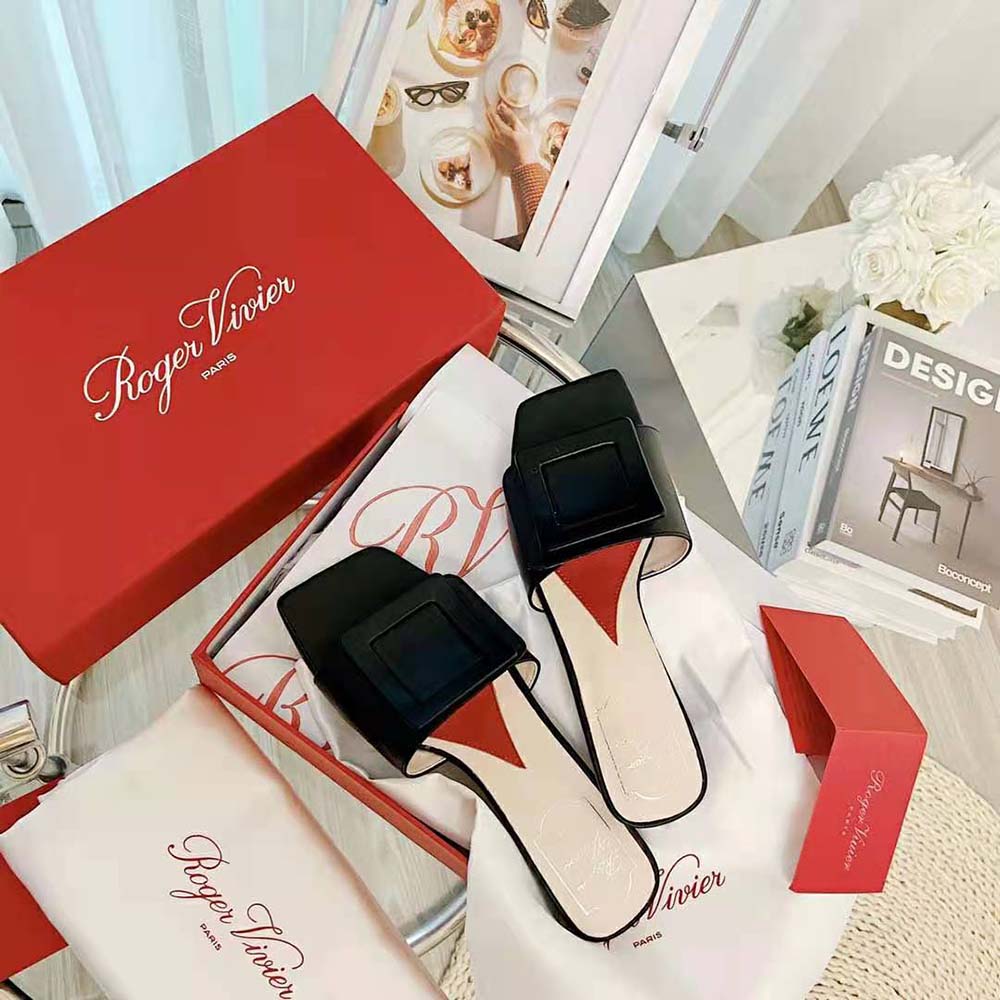 Roger Vivier Women Covered Buckle Mules in Patent Leather-Black - image 5