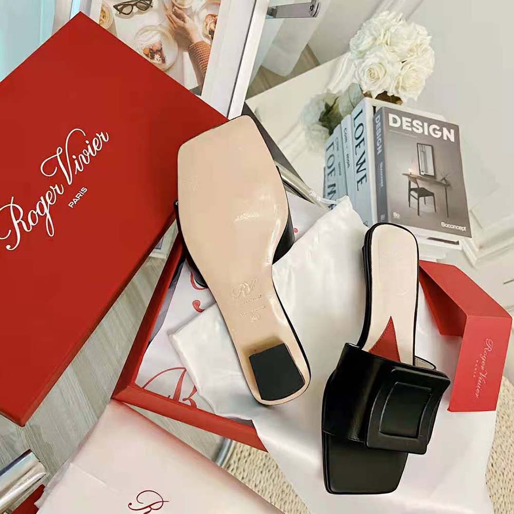 Roger Vivier Women Covered Buckle Mules in Patent Leather-Black - image 7