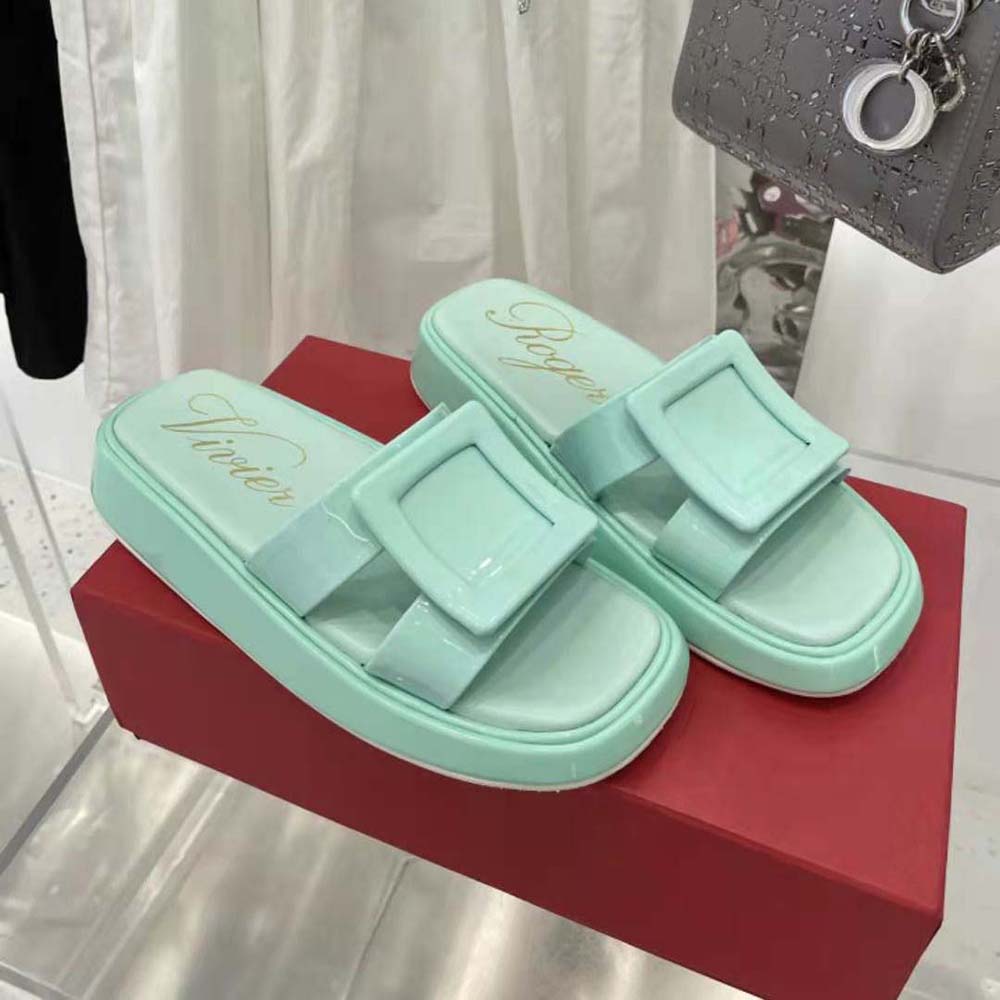 Top-down view showing open mule silhouette and padded insole