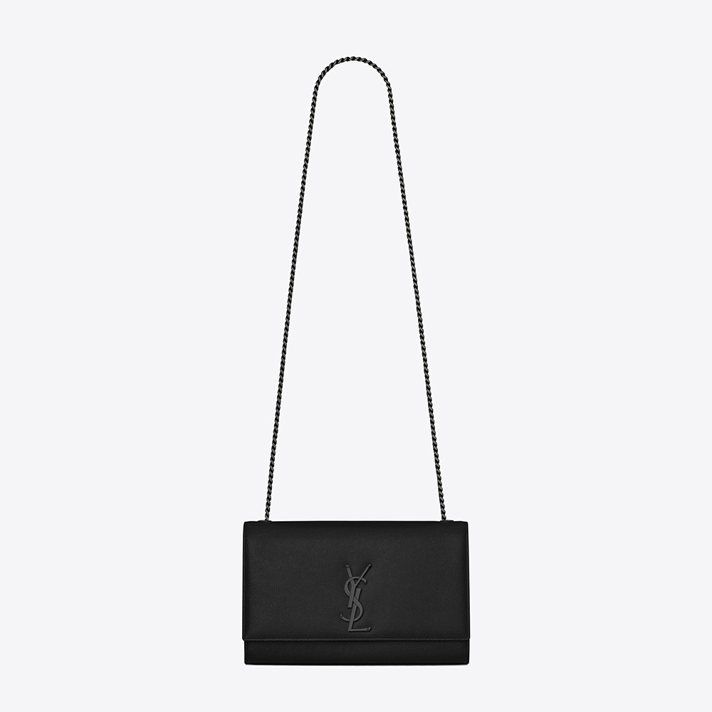 Front view of Saint Laurent YSL Women Kate Medium embossed leather bag