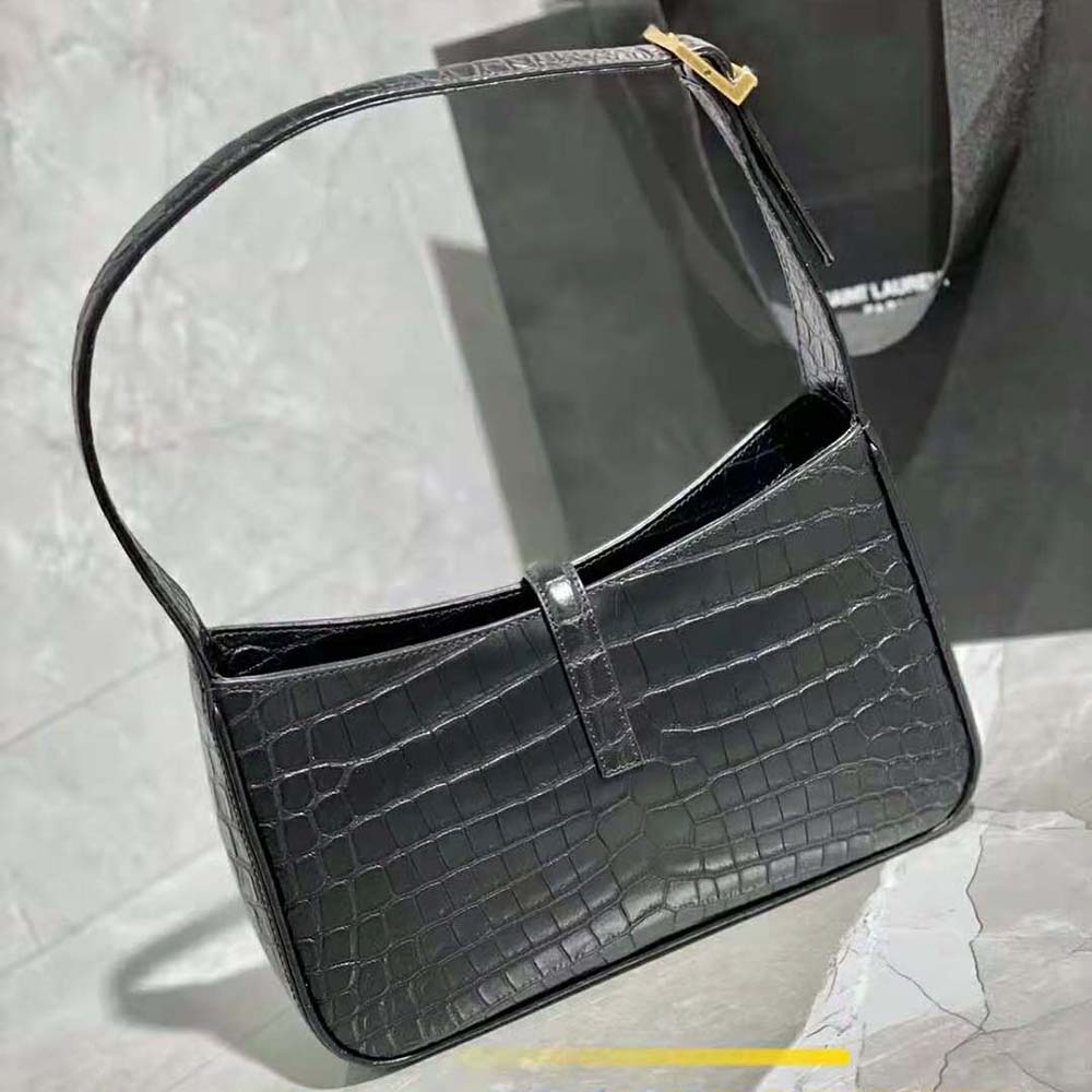Saint Laurent YSL Women LE 5 A 7 Hobo Bag in Crocodile-Embossed Shiny Leather - image 5