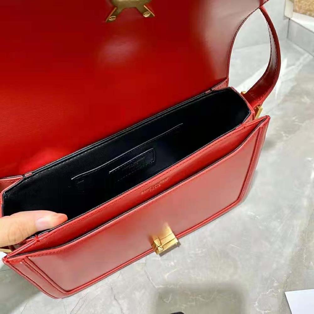 Saint Laurent YSL Women Solferino Medium Satchel in Box Saint Laurent Leather - image 8