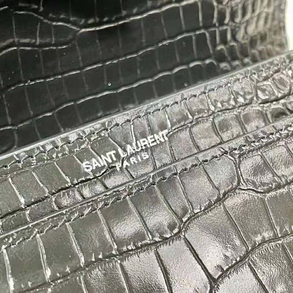 Saint Laurent YSL Women Sunset Medium in Crocodile Embossed Shiny Leather - image 8