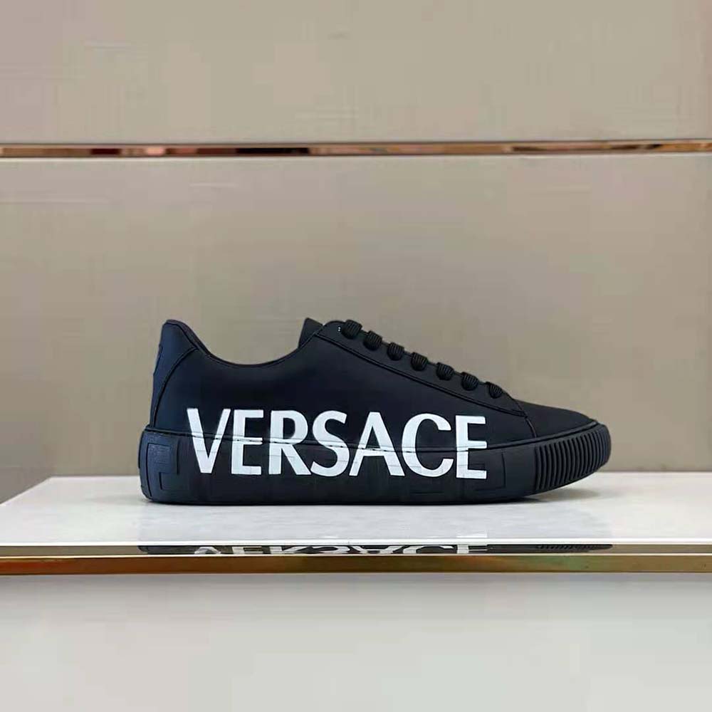 Versace Unisex Shoes Greca Logo Sneakers-Black - image 5