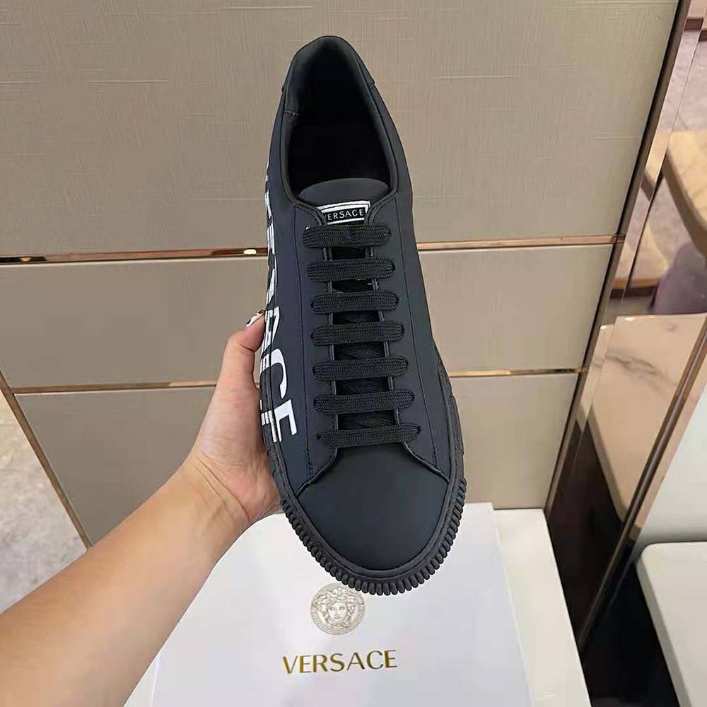 Versace Unisex Shoes Greca Logo Sneakers-Black - image 6