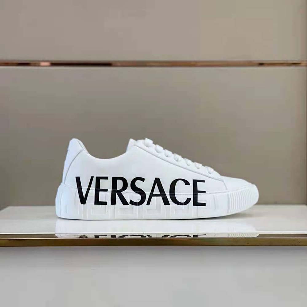 Versace Unisex Shoes Greca Logo Sneakers-White - image 4