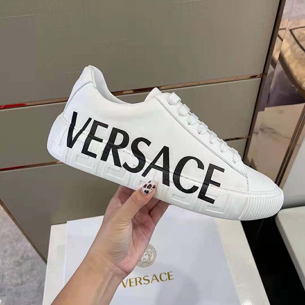 Versace Unisex Shoes Greca Logo Sneakers-White - image 5