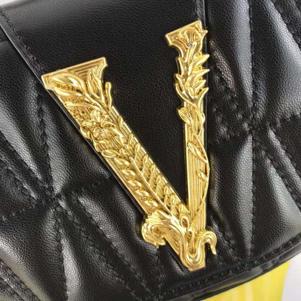 Versace Women Virtus Quilted Belt Bag in Calfskin Leather-Black - image 7