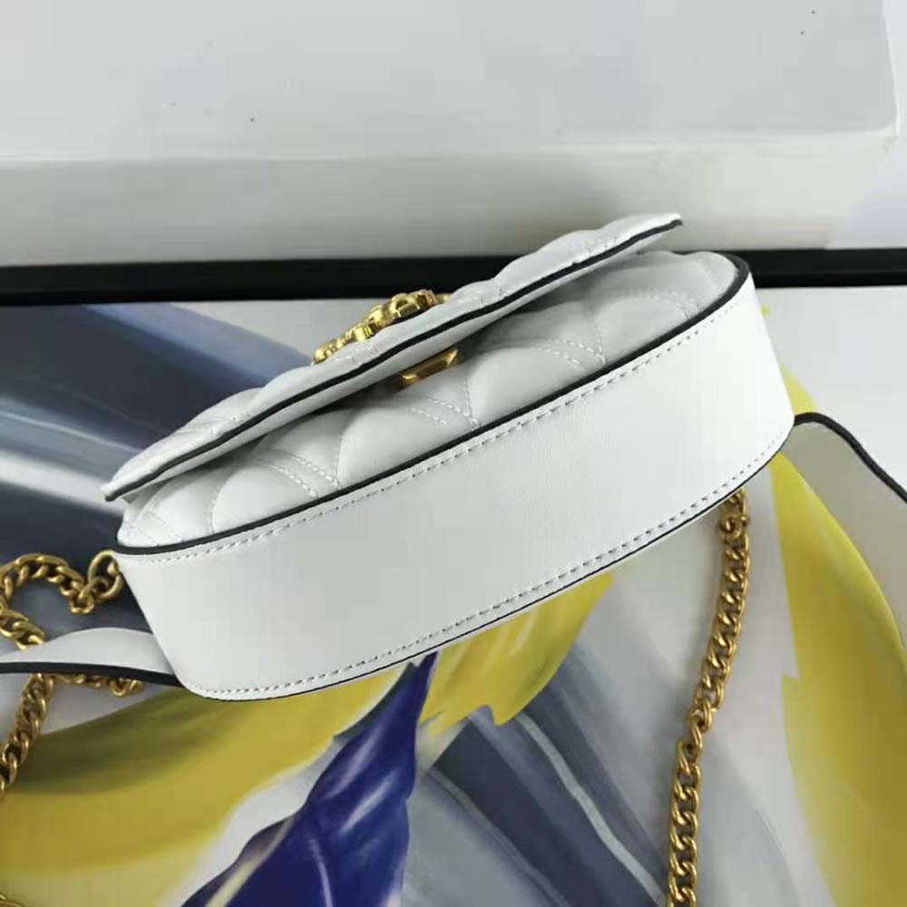 Versace Women Virtus Quilted Belt Bag in Calfskin Leather-White - image 4