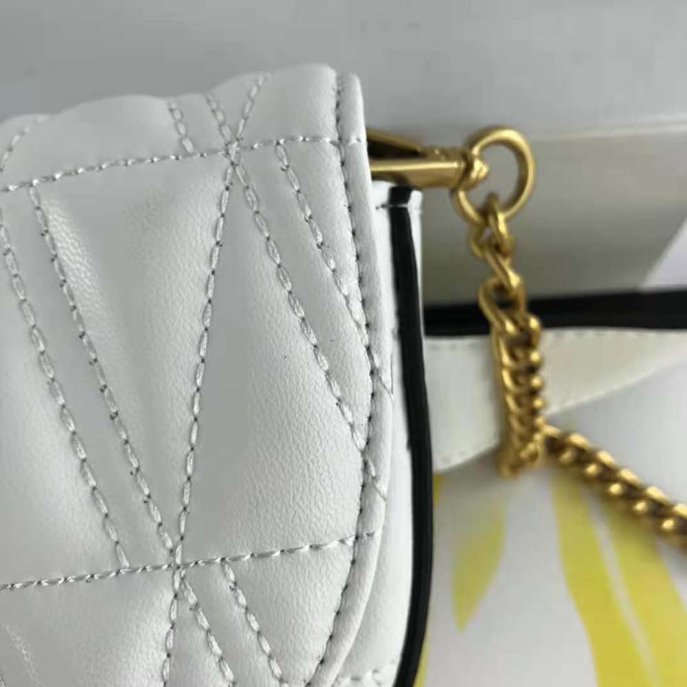 Versace Women Virtus Quilted Belt Bag in Calfskin Leather-White - image 9