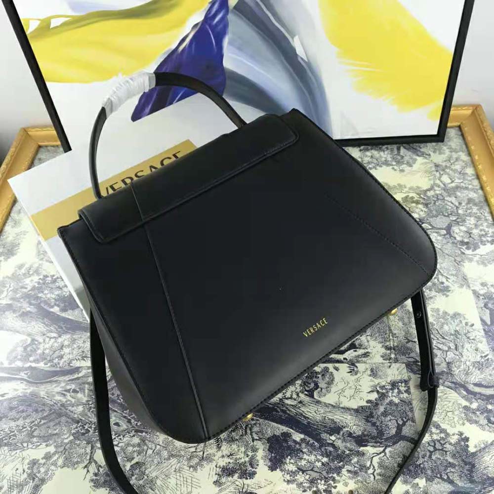 Side profile showing structured silhouette of Versace Women Virtus Bag