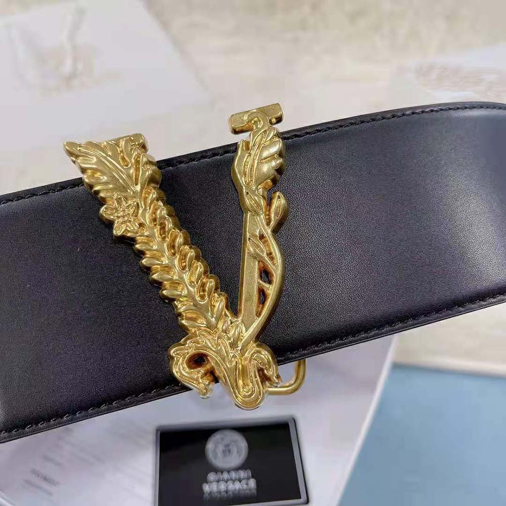 Versace Women Virtus Waist belt in Calf Leather-Black - image 9
