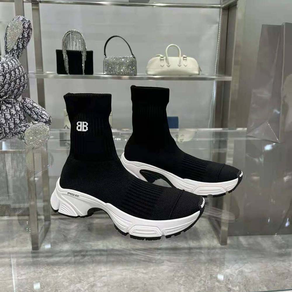 Top angle showing lace closure and silhouette of Balenciaga Women Speed 3.0 Sneaker