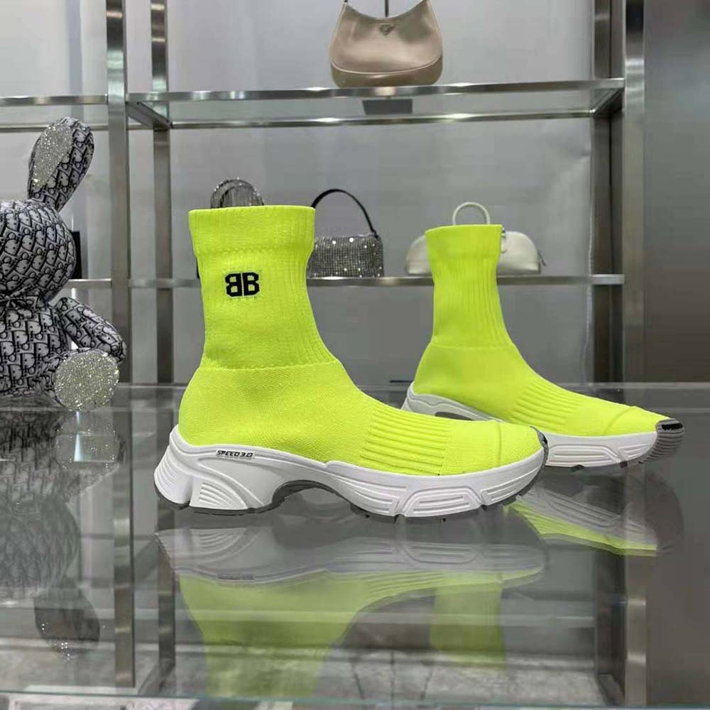 Balenciaga Women Speed 3.0 Sneaker in Neon Yellow Recycled Knit - image 6