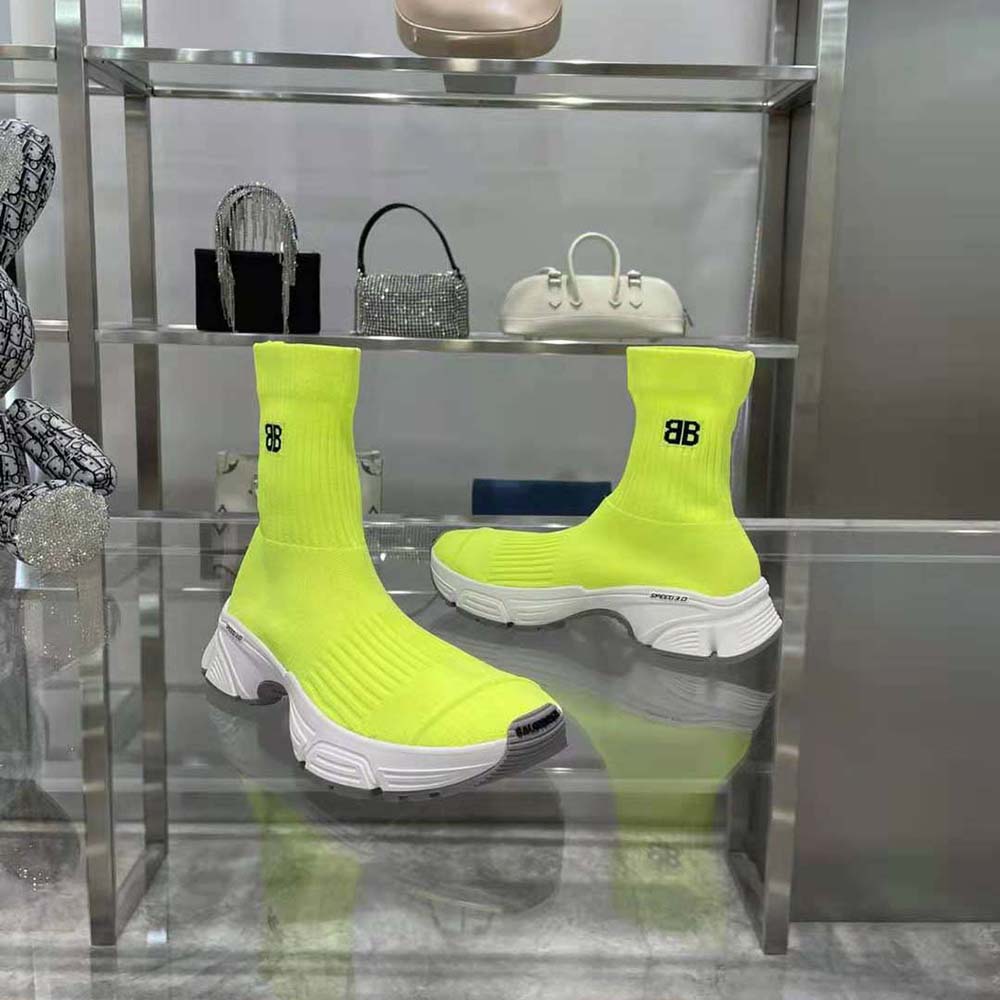 Balenciaga Women Speed 3.0 Sneaker in Neon Yellow Recycled Knit - image 7