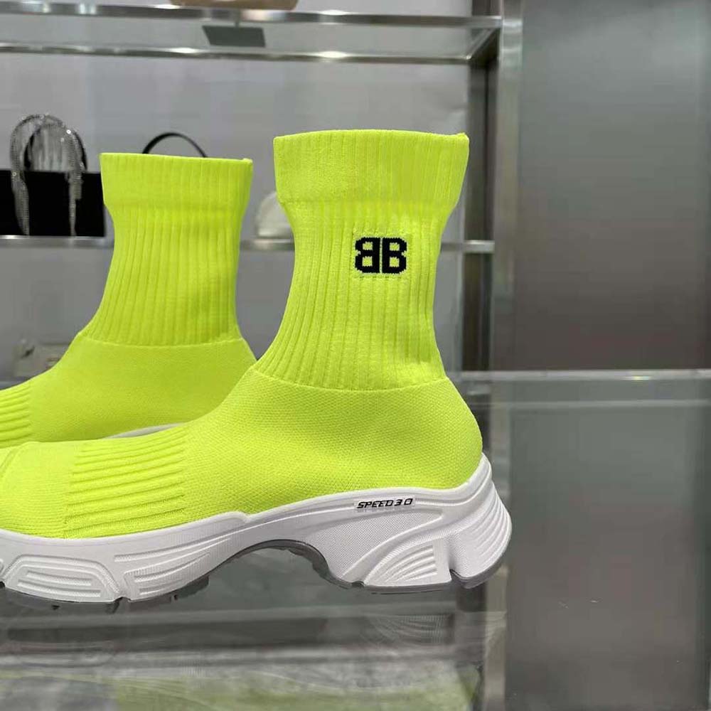 Balenciaga Women Speed 3.0 Sneaker in Neon Yellow Recycled Knit - image 9