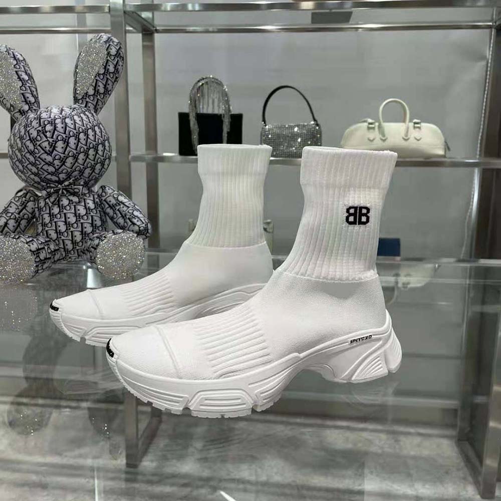 Balenciaga Women Speed 3.0 Sneaker in White Recycled Knit - image 4