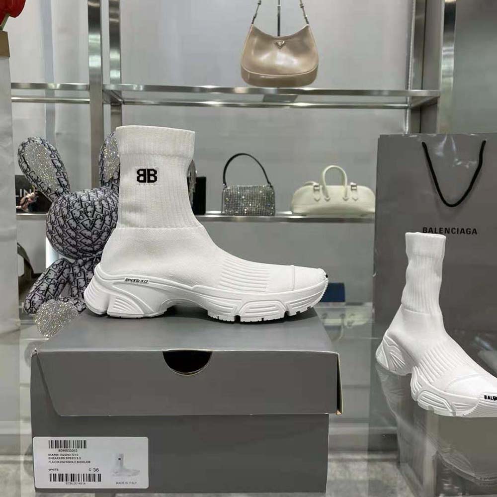 Balenciaga Women Speed 3.0 Sneaker in White Recycled Knit - image 7