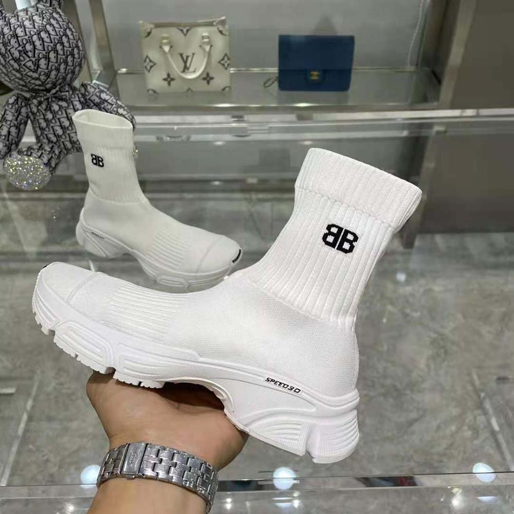 Balenciaga Women Speed 3.0 Sneaker in White Recycled Knit - image 8